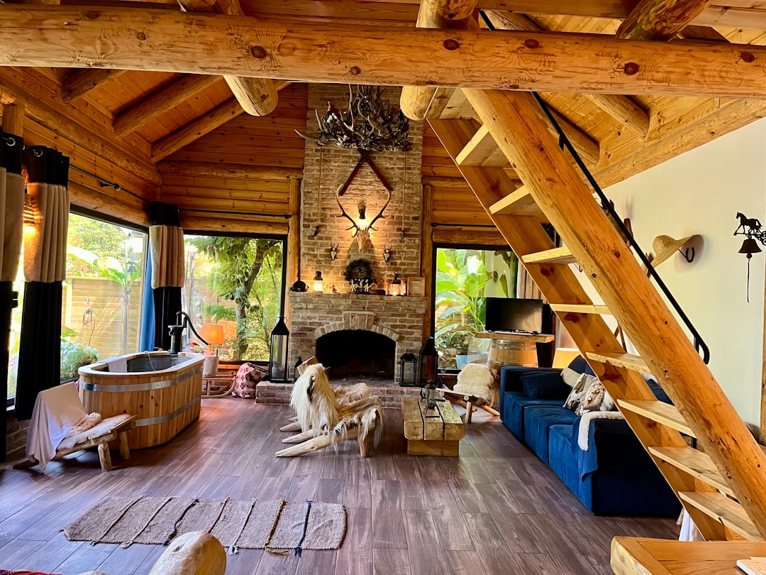 Chimney technician working on a residential roof